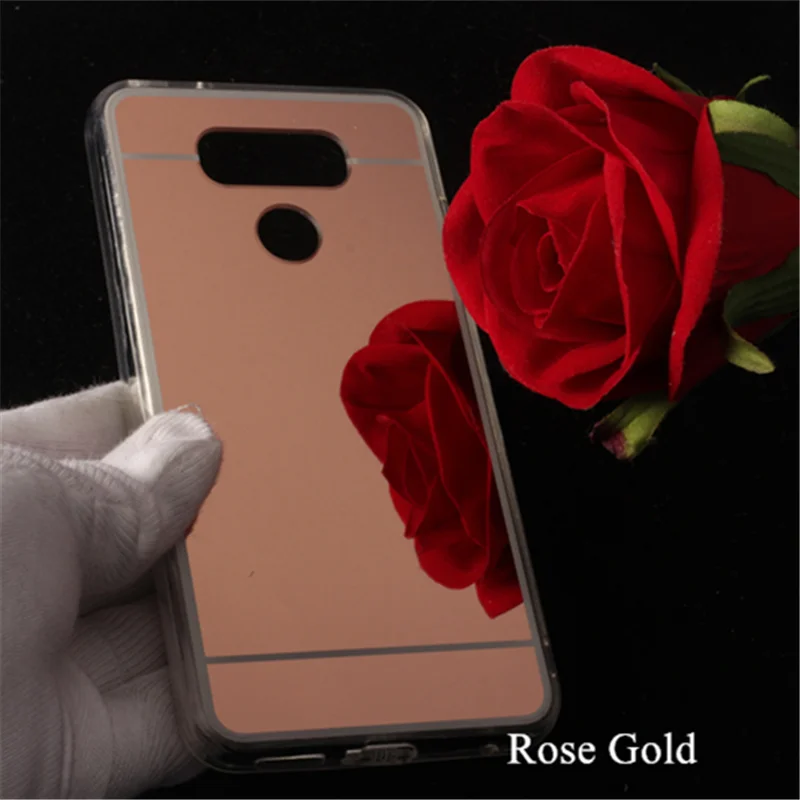 TENENELE Fashion Silicone Soft Case For LG G6 Rose Gold Luxury Mirror Cover Make UP Coque Fundas Back phone Capa Cases |