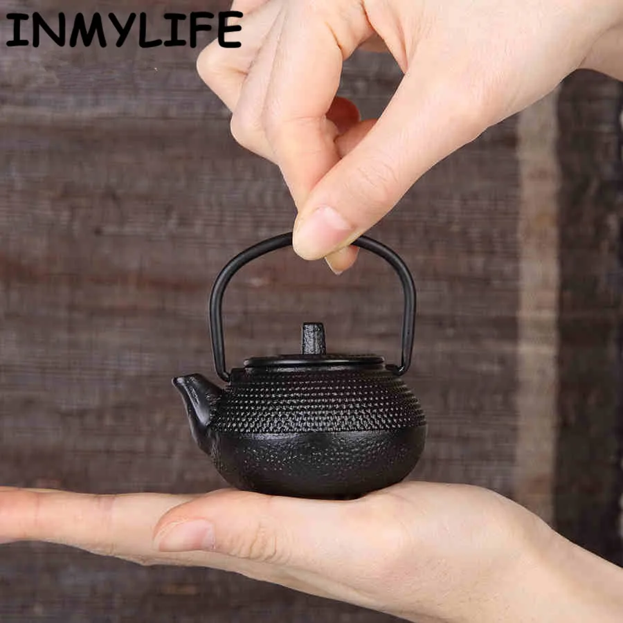 INMYLIFE кунг-фу чайник, чай для домашних животных, тецсубиновый, японский стиль, чугунный Золотой чайник, мини-чайник, железный чайник, 1,7 унций