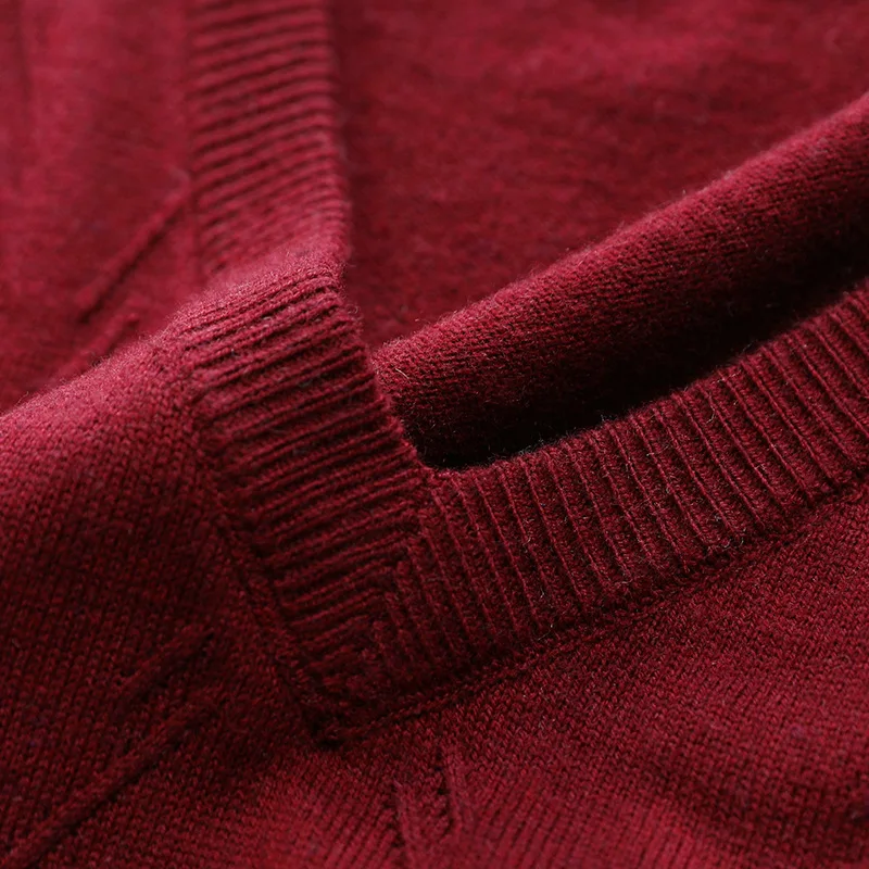 

New Arrival Famous Brand Men's Winter Casual Warm Wool Vest Computer Knitted V-neck Comfortable Male Sweater Large Size M-3XL