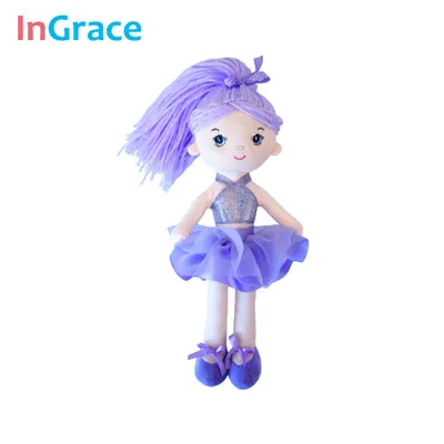 purple InGrace 7 цветов мини куклы-балерины для девочек Подарки 30 см принцесса Красочные куклы мягкие украшения игрушки танцующая девушка - Цвет: purple