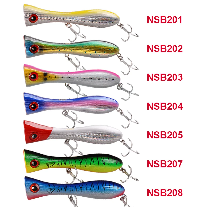 Рыболовная приманка NOEBY Popper 205mm130g VMC наживка с крючком искусственная рыболовная