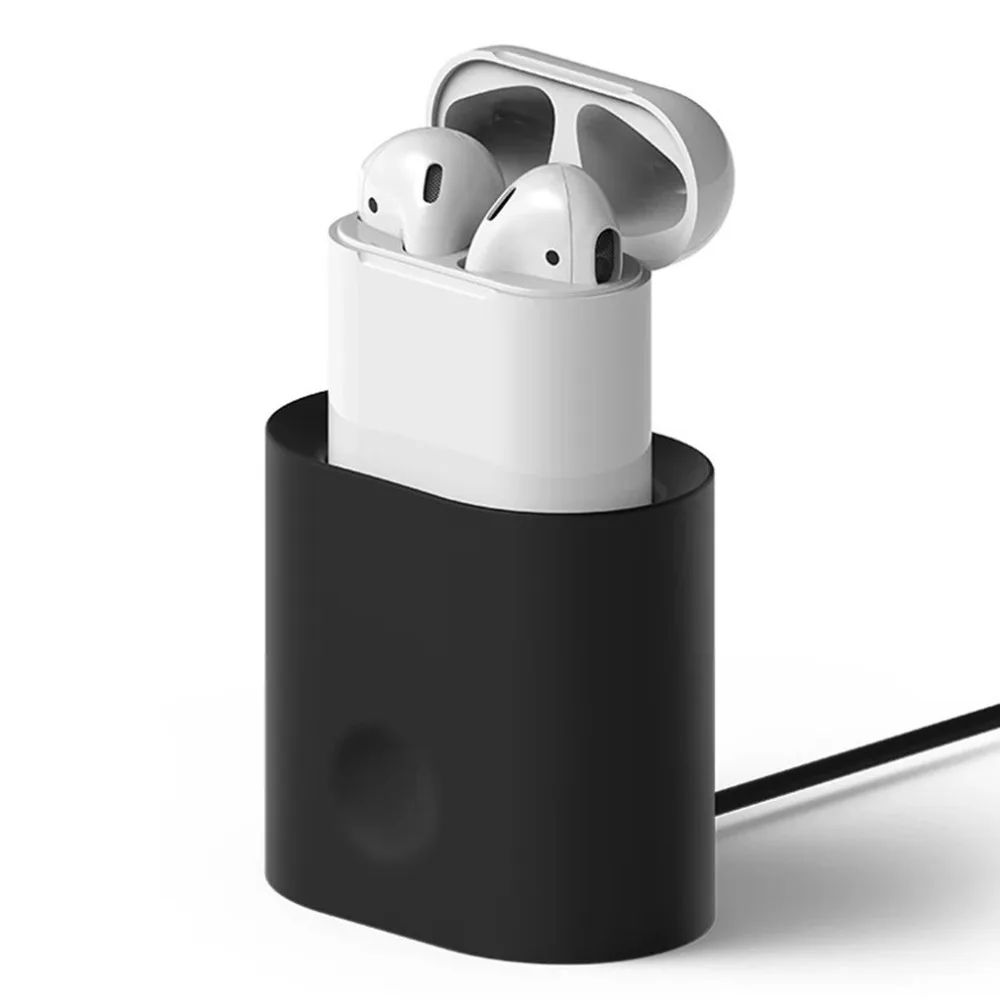 Для Air Pods чехол Зарядное устройство зарядная док-станция мягкий силиконовый мини портативный Настольный зарядный держатель-стойка Горячая