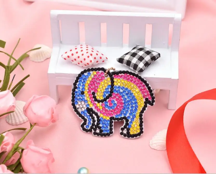 Новинка 2019 4 шт./лот DIY брелок с изображением слона бриллиантовая картина подарок