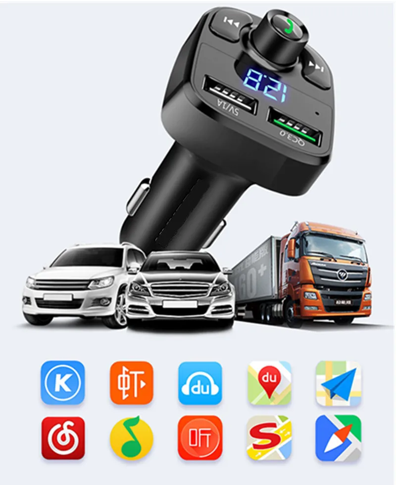 Беспроводной автомобильный Bluetooth fm-передатчик Громкая связь аудио приемник авто светодиодный MP3 плеер 3.1A двойной USB быстрое зарядное устройство автомобильные аксессуары