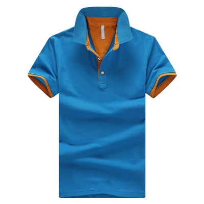 Небесно-голубой Футболка Поло Homme летние шорты тенниски Camisa рубашки Masculina Повседневное Camiseta Марка Trend Для мужчин рубашка 140 - Цвет: Небесно-голубой