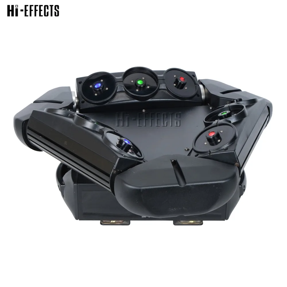 Светодиодный движущийся головной свет RGB цвет Паук лазерный 9 глаз DMX