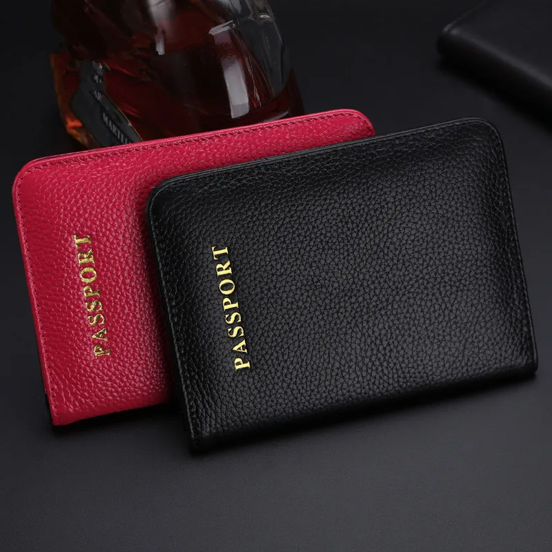 Натуральная кожа заграничного паспорта Обложка Card Case Для женщин мужчин
