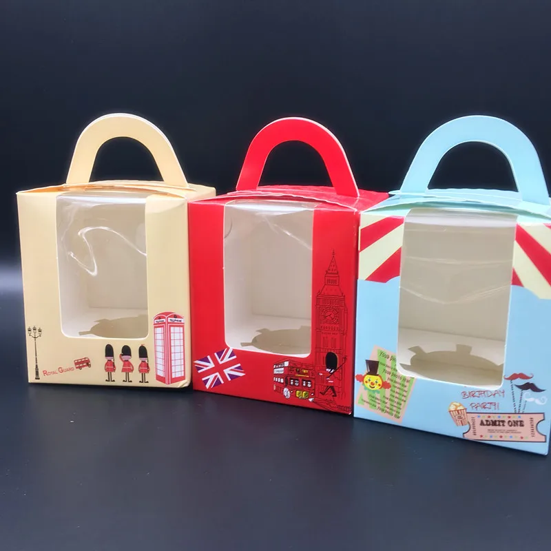 6 шт. цирковая Одиночная обертка для капкейков в британском стиле портативные