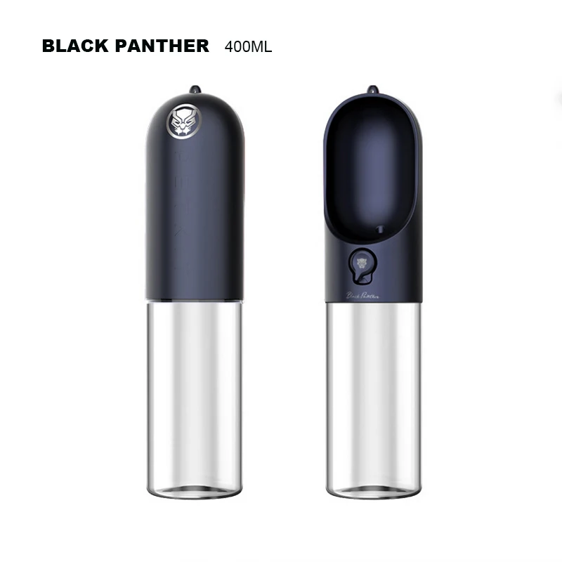 BLACK PANTHER ПЭТ собака кошка бутылка для воды портативный путешествия чашки открытый подача питьевой воды чаша 400 мл маленькие большие собаки Pet - Цвет: BLACK PANTHER