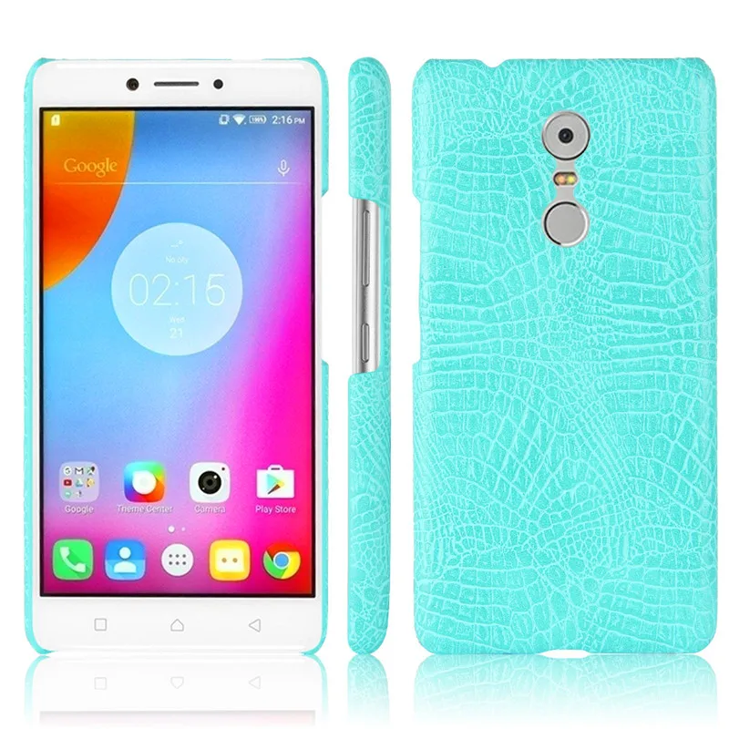 Чехол для Lenovo K6 Note Жесткий из поликарбоната с крокодиловым узором + задняя крышка