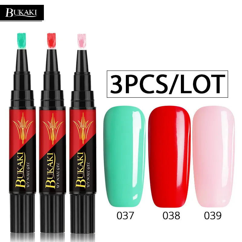 3PCS ZHG719 BUKAKI 3 шт/2 шт один шаг ногтей, доттер для гель-лака 3 в 1 УФ Гель-лак для ногтей Французский сахар гибридные ногти искусство не нужно верхнее базовое пальто - Цвет: 3PCS ZHG719