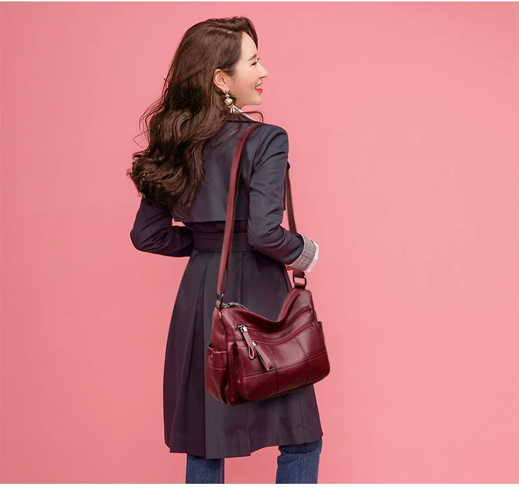 Новые женские сумки-мессенджеры Feminina Bolsa роскошные кожаные сумки женские сумки дизайнерские Sac основная дамская сумка на плечо черная