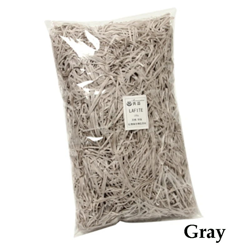 100g gray 100 г цветная измельченная сморщенная бумажная рафия коробки для конфет DIY подарочная коробка материал наполнения ткани праздничная подарочная упаковка наполнитель Декор - Цвет: 100g gray
