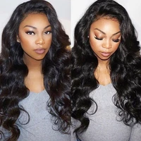 250 density lace front human hair wigs for women pre plucked with baby hair black body wave brazilian lace wig dolago remy