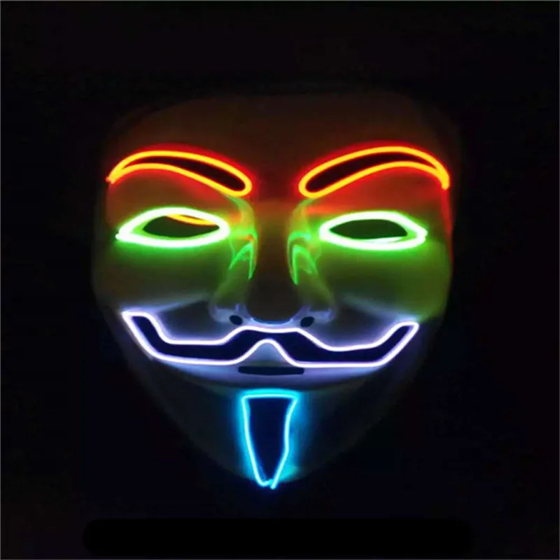 Мерцающая маска со светодиодной подсветильник кой|dance mask|party maskwire mask |