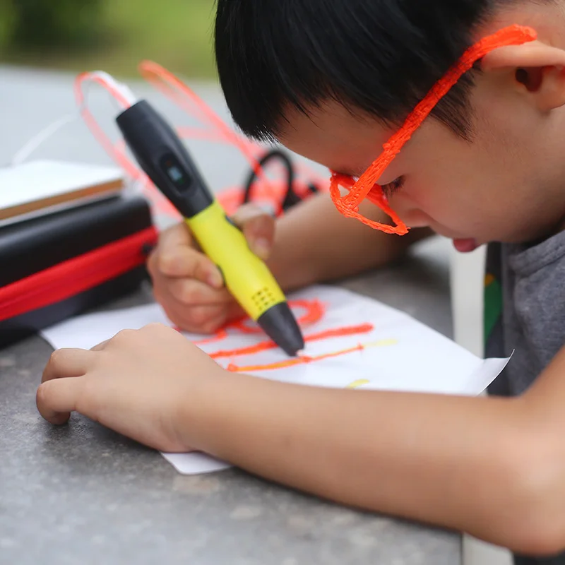 USB 3D pen plus с безопасным наполнителем 1,75 мм с красивой кожаной сумкой лучший подарок на Рождество/День рождения
