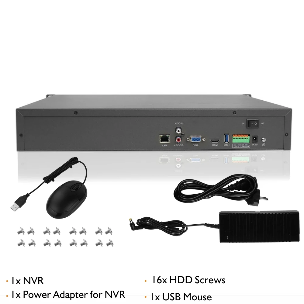 Svnvr 36CH H.265 4 K (8MP) Onvif Поддержка NVR 4x3 5 дюймов жесткого диска SATA HDD с P2P мобильного