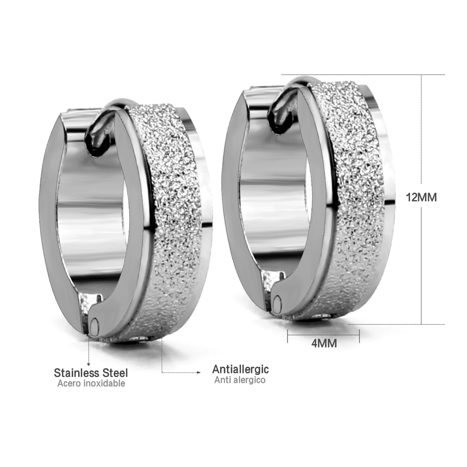 LUXUKISSKIDS серьги кольца с эффектом потертости из нержавеющей стали 316L