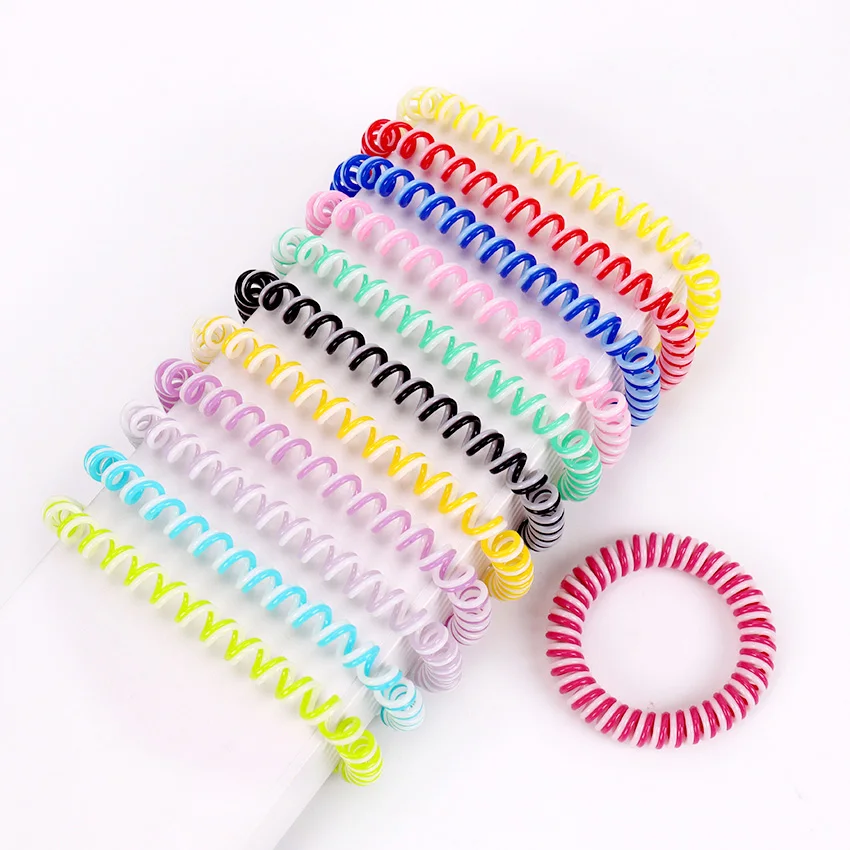 

5PCS Gum Hair Accessories 5.5CM Hair Ring Rope Traceless Women Gum Elastic Hair Bands Double Colors Telephone Wire Hair Rope