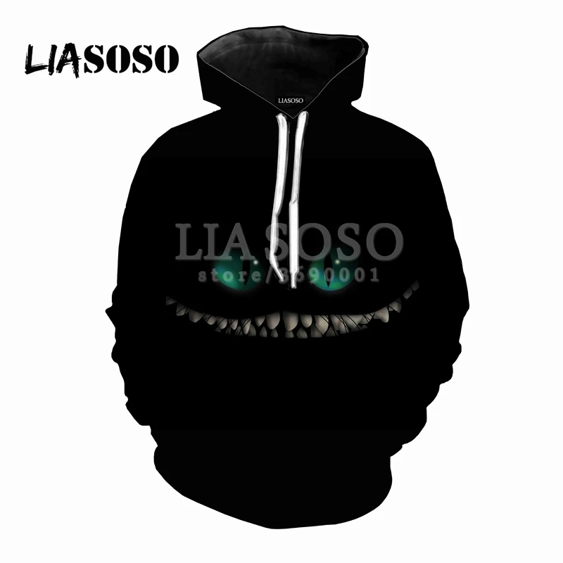 3 LIASOSO с оформлением в стиле «Алиса в стране чудес» для мультфильма Чеширского Кота или 3D принт Для женщин Для мужчин с капюшоном, худи, свитшоты, пуловеры в стиле Харадзюку в стиле «хип-хоп» X0490 - Цвет: 3