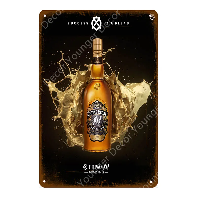 Винтажный пивной плакат Chivas Regal металлические жестяные вывески классические напитки виски декоративная табличка Настенная Наклейка для паба бара клуба домашний декор - Цвет: YD6174D