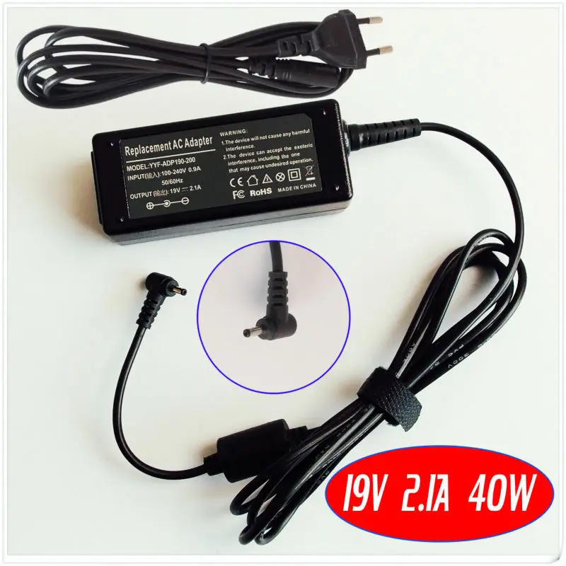 

For ASUS Eee PC 1001PQD 1001HT 1001PX-EU27-BK 1011CX Laptop Battery Charger / Ac Adapter 19V 2.1A 40W