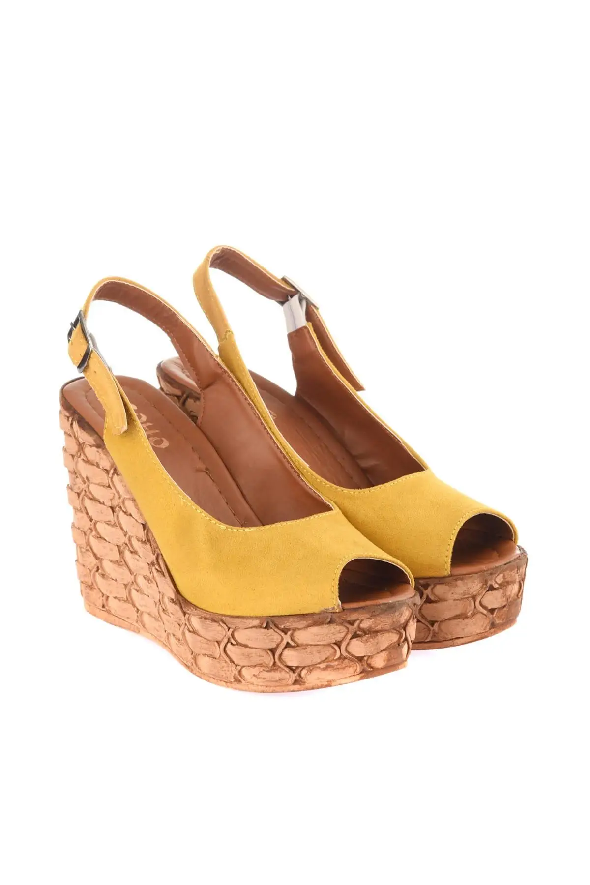 Soho/женские замшевые туфли на танкетке Цвет горчичный желтый коллекция 13044 года |