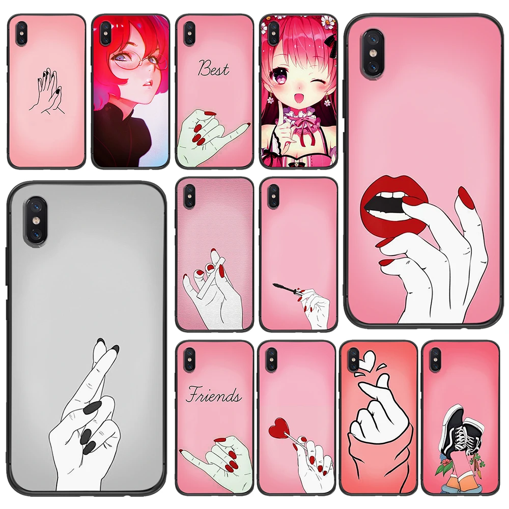 Сексуальный красный лак для ногтей из мягкого ТПУ Xiaomi Redmi Mi6 8 9 A1 A2 F1 Plus чехол 5/5 M8 Lite