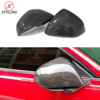 Euro Model Carbon Rear Side View Mirror Cover with Tuning Single Light For Ford Mustang 2014 2015 2016 2017 2018 2019