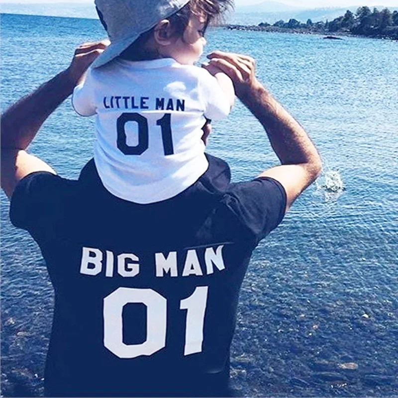 

2018 New Summer Father Boys Son 100% Cotton Clothes Family look Matching Outfits Short T-shirt Dad baby Family Clothing D17 10
