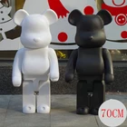 1000% черно-белая модная игрушка Bearbrick для коллекционеров Be @ rbrick, художественные работы, 70 см в коробке