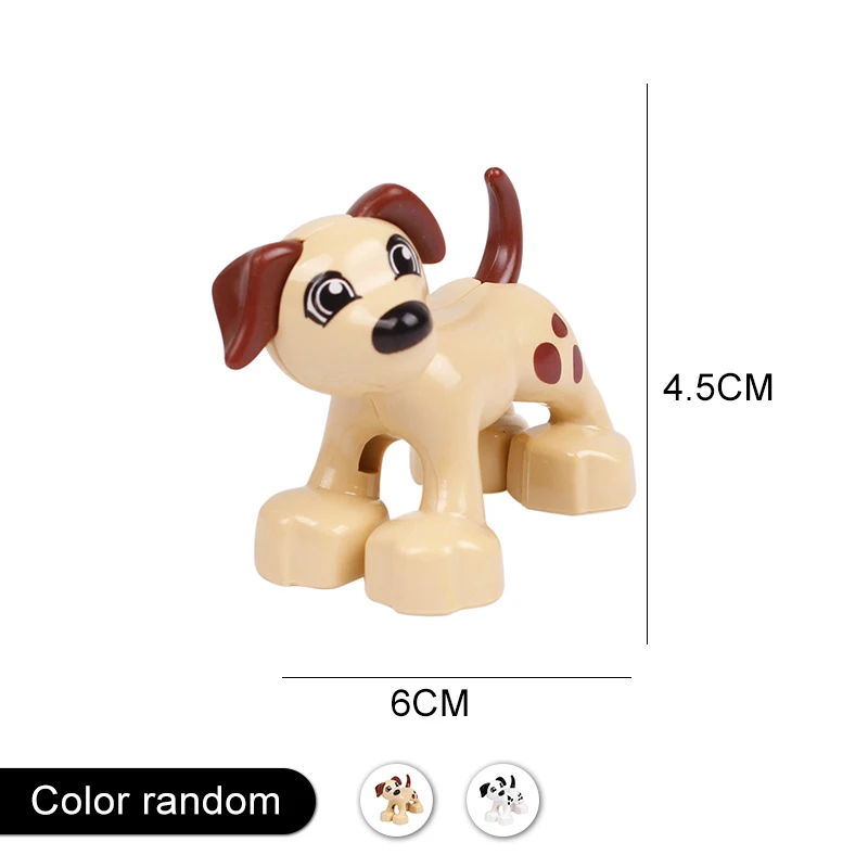 

Original Zoo Model Building Block Pet Black Cat Dog Dalmatians Big Particles Brick Compatible Big Size Toys For Children Gif