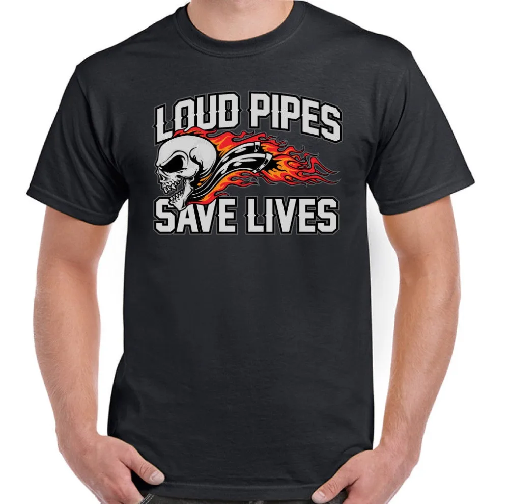 

Loud Pipes Save Lives Mens Funny Biker T-Shirt Motorbike Motorcycle 2019 Brand Tees Print T-Shirt Men Harajuku Brand T-Shirts