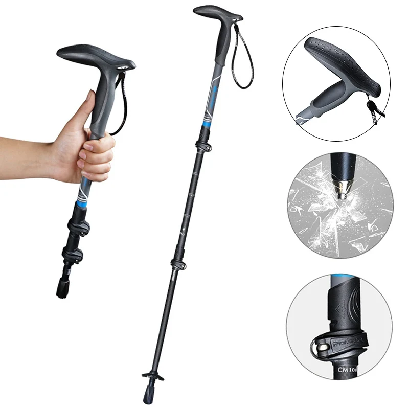 2020 T handle трость из углеродного волокна складной Сверхлегкий быстрый флип замок Hike