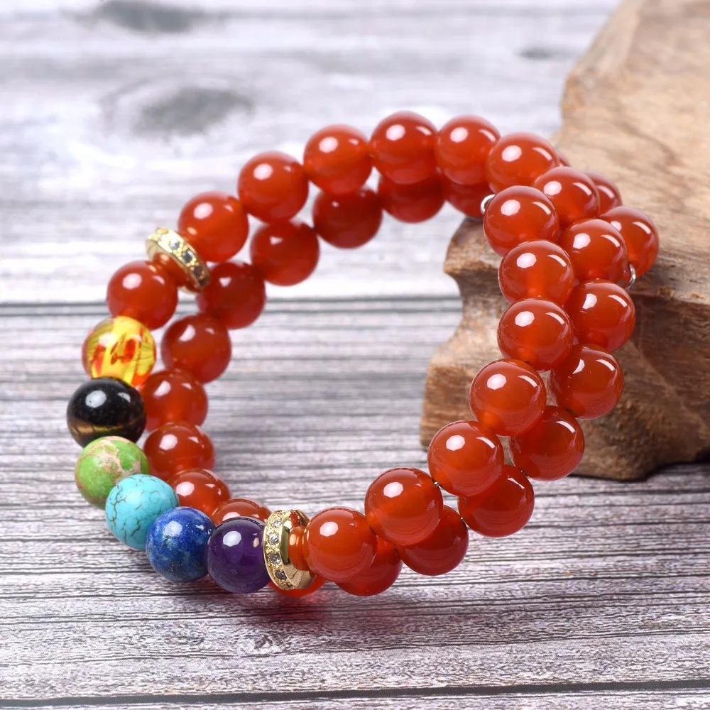 CKKU ювелирные очаровательные красные бусины 7 Исцеление чакры Бусины В Стиле Йоги