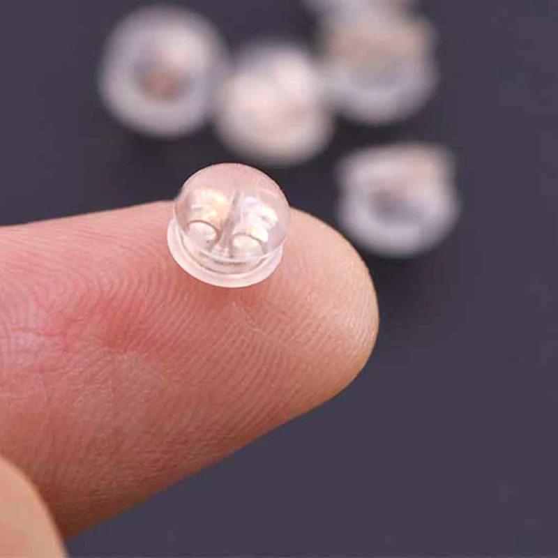 10 шт./партия 18K золотые силиконовые затычки для ушей DIY аксессуары для сережек пробки для ушей пирсинг заглушки металлические ювелирные комплектующие