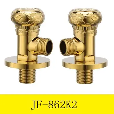 Golden B Кран Запчасти для авто 1/" x 1/2" роскошные золотые латунь угловой переключатель для ванной комнаты воды стоп Туалет заполнения треугольники клапаны JF-862K - Цвет: Golden B