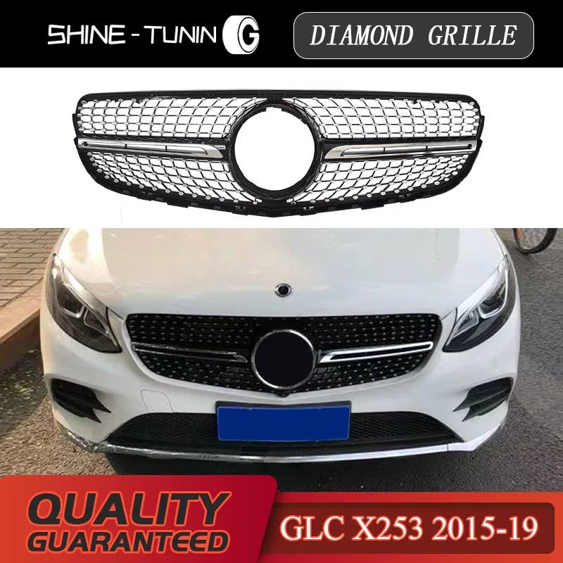 Алмазная решетка подходящая для Φ GLC класс W253 X253 GLC200 GLC250 GLC300 серебристая/Черная |