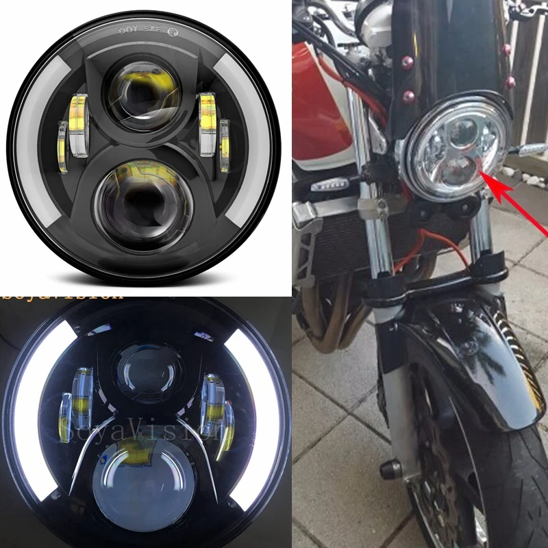 7 &quotкруглая светодиодная фара с глазами Angler DRL для Honda мотоциклетная CB1300 Hornet 250 600
