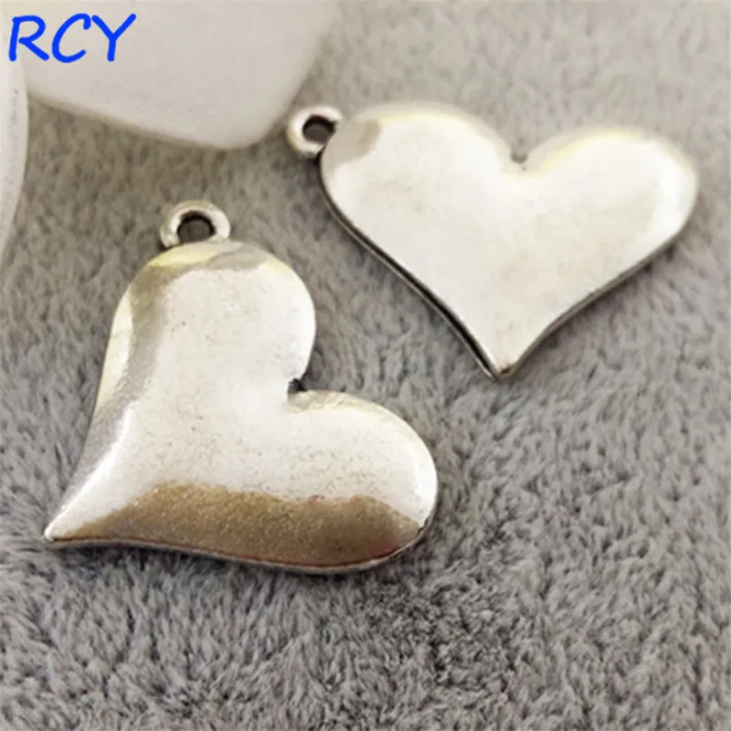 

Top Quality 20 Pieces/lot 21mm*23mm antique silver color heart charms for jewelry making