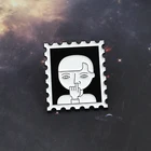 Черно-белая печать брошь для мальчика, копание ноздрей, Забавный значок для автопортрета, Джинсовый Рюкзак с эмалью, значок для мальчика, девочки, фото, подарок