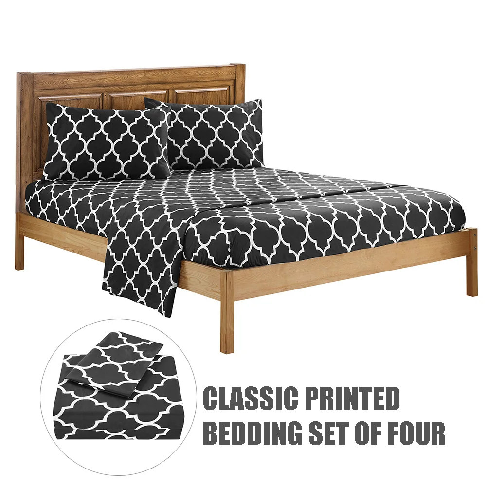 4 шт. набор домашний плоский лист Натяжной Лист Печать отель простынь для