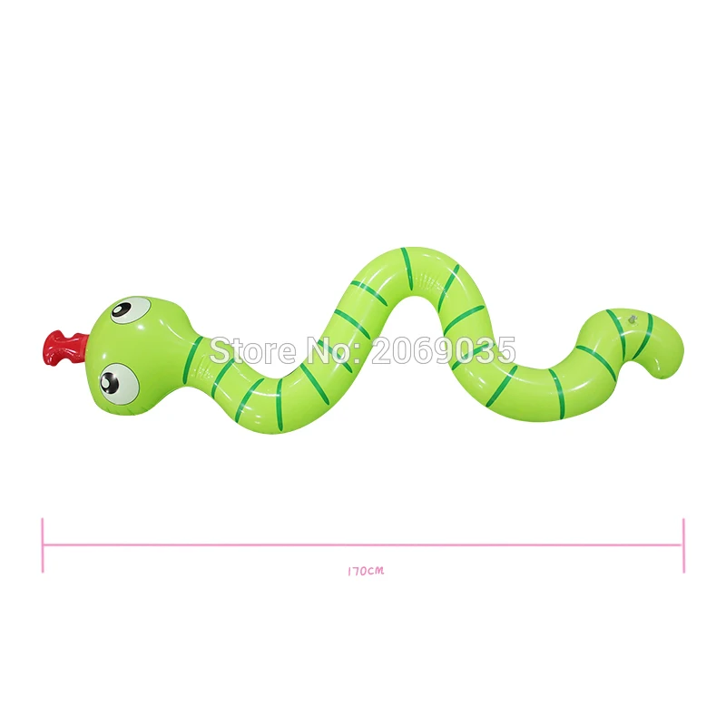 

170cm Giant Children Inflatable Green Snake Pool Float Kids Swimming Ring Serpent Noodle Floats Water Holiday Party Toys Piscina