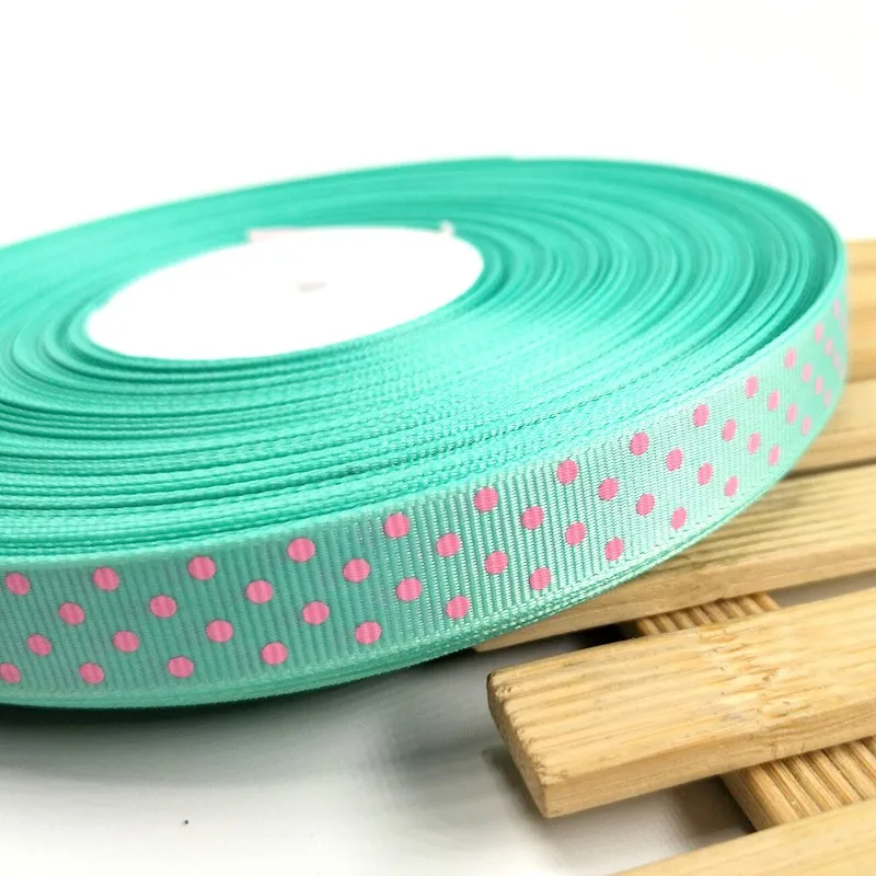 HL 5/8"(15MM) 10 Meters/lot Printed Dots Grosgrain Ribbons Gift Box Wrapping Belt Wedding Party Decorative Crafts