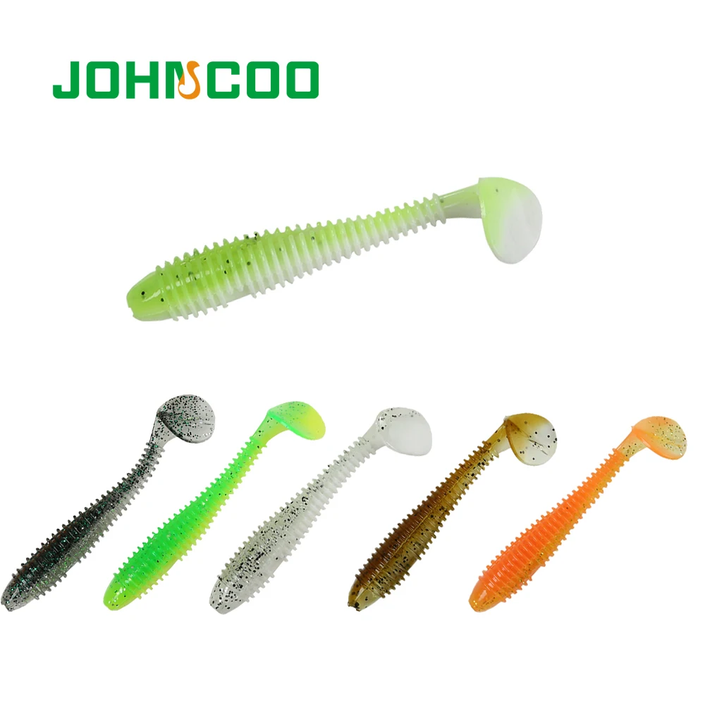 Мягкая приманка для рыбалки JOHNCOO 10 шт./лот силиконовая мягкая гибкая двухцветная