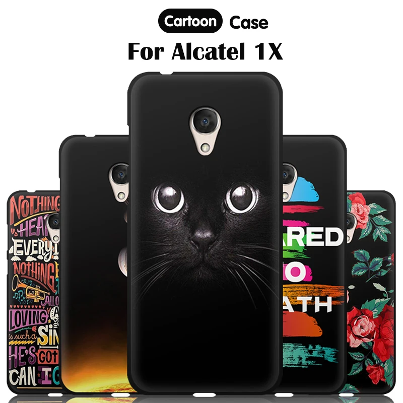 Чехол JURCHEN для Alcatel 1X мягкий силиконовый чехол из ТПУ 1C накладка с мультяшным