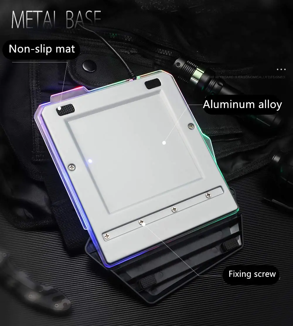 Игровая клавиатура с радужной RGB подсветкой металлический Поплавковый колпачок