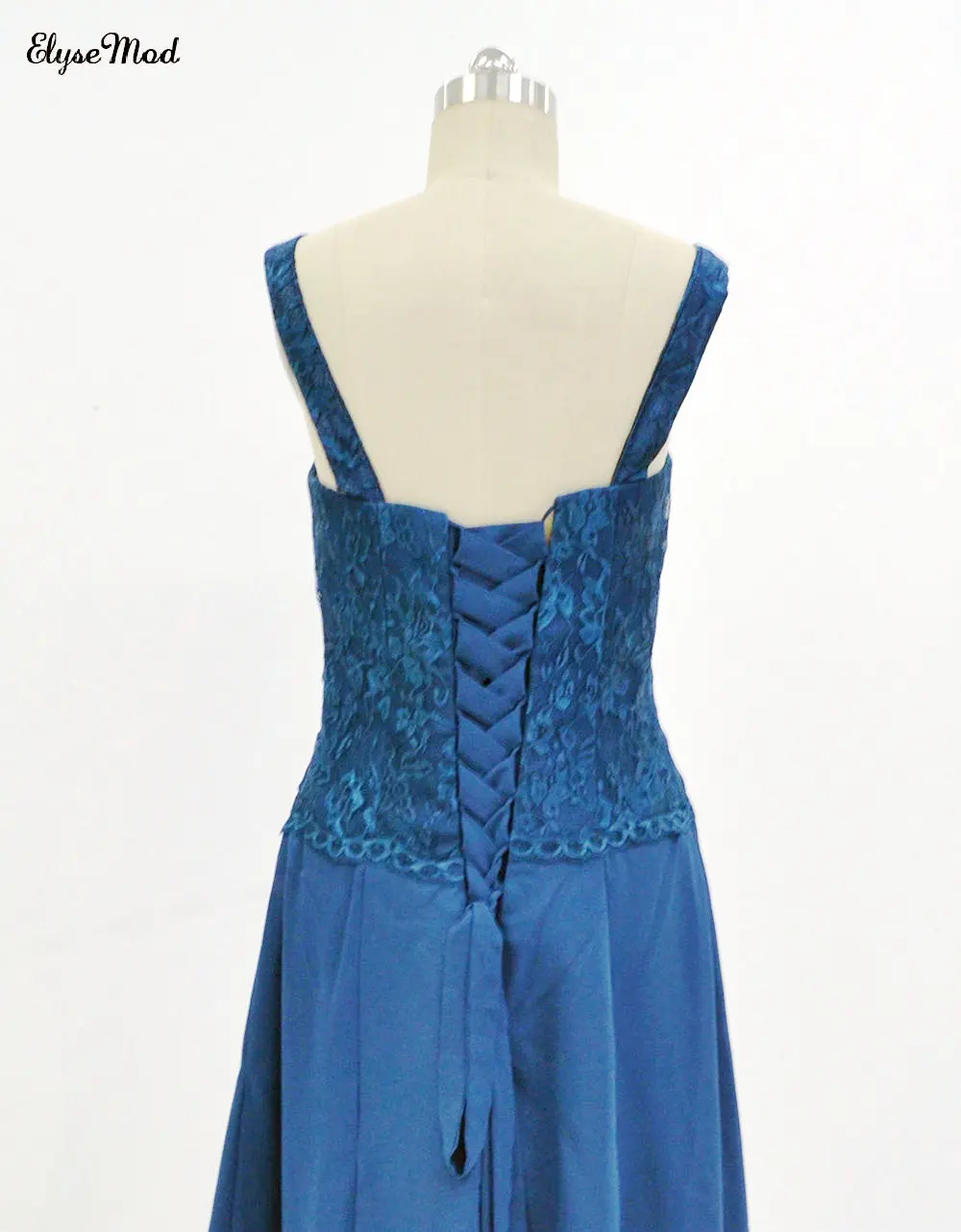 Новые синие Кепки рукава по колено Чирок кружевные коктейльные платья из