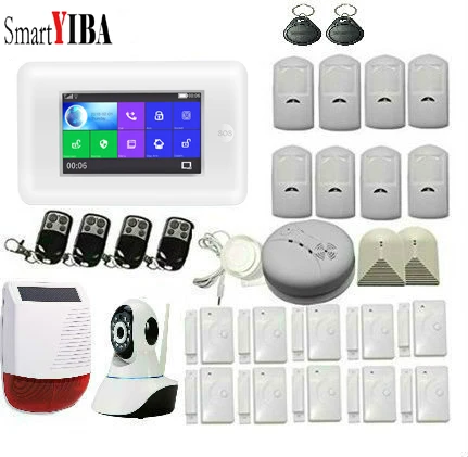 SmartYIBA Compatible Amazon Alexa Wireless Home Office Business Security GSM Alarm System SIM Card Burglar Outdoor Siren | Безопасность