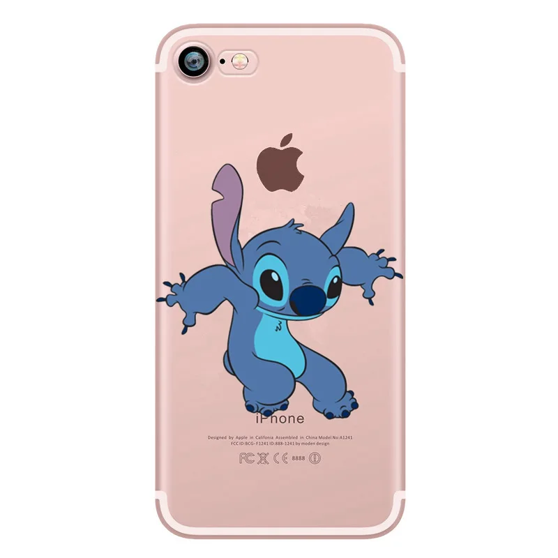 Забавный чехол Stitch для Coque Iphone 5 5S SE 6 7 8 X plus Soft TPU Phone для iphone Funda Cover на.